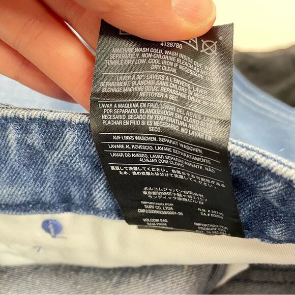 Volcom Kinkade Regular Straight Light Wash Womens Jeans 34 Blue High Rise Denim - Picture 10 of 13